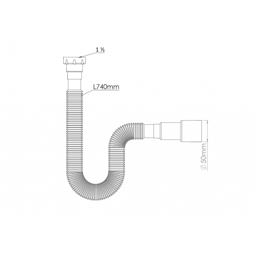 Гофра для сифона 1 1/2 (L-780mm.40/50) G131-5