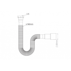 Гофра для сифона 1 1/2 (L-780mm.40/50) G131-5