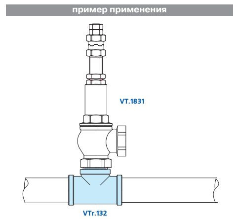 Тройник 1/2" В-Н-В латунь VTr.132
