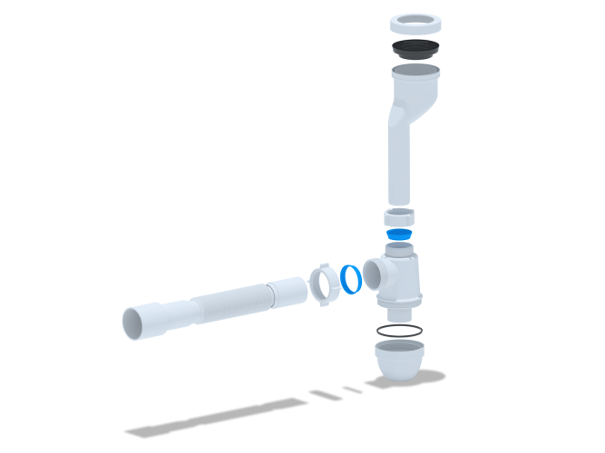 Сифон для писсуара с выходом на 40. с гибкой трубой 40*40/50 U0115