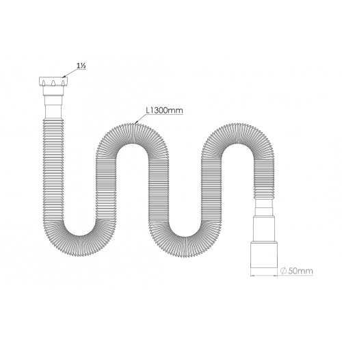 Гофра для сифона 1 1/2 удлинённая( L-1470 mm .40/50) G133-5
