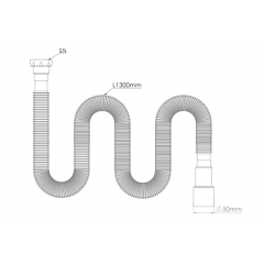 Гофра для сифона 1 1/2 удлинённая( L-1470 mm .40/50) G133-5