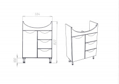 Тумба &quot;Барселона&quot; ERICA 60  (1 створка 3 ящика) VIANT