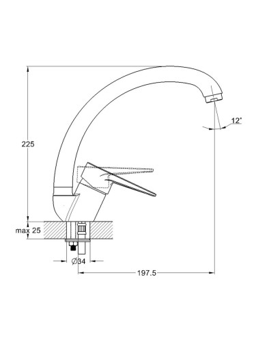 Смеситель для кухни одноручный SUP4-A045