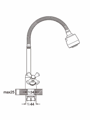 Смеситель для кухни двуручный QTZ4-E827