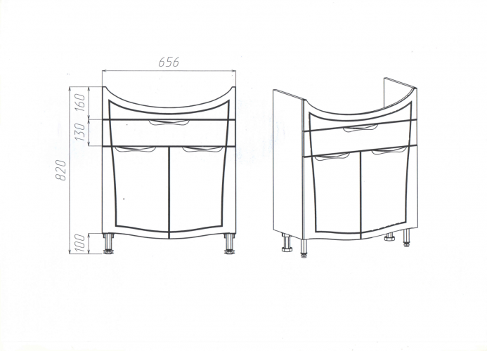 Тумба "Венеция" Балтика 70 (2 створки 1 ящик) VIANT