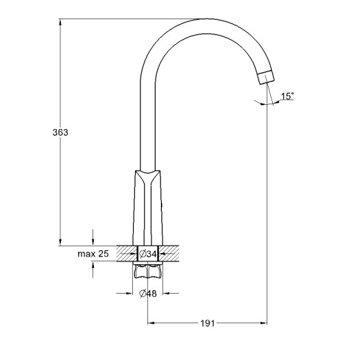 Смеситель для кухни одноручный ZOK4-A036YB