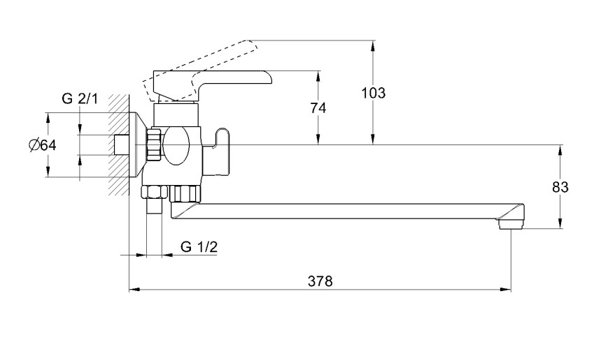 Смеситель для ванны одноручный ZOK7-A036YB