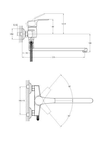 Смеситель для ванны одноручный ZDN6-A183
