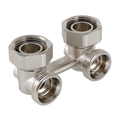 Узел угловой нижнего подключения радиатора 1/2"х3/4" Евроконус VT.345.KNA