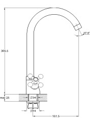 Смеситель для кухни двуручный QTZ4-A856