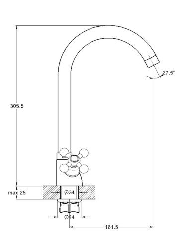 Смеситель для кухни двуручный QTZ4-A856