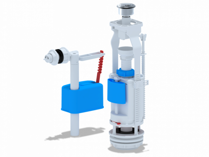 Арматура запорная АНИ WC3050М двойная металлизированная кнопка боковой подвод воды