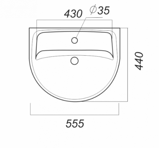 Умывальник(раковина) ЭТАЛОН с отверстием SANITA