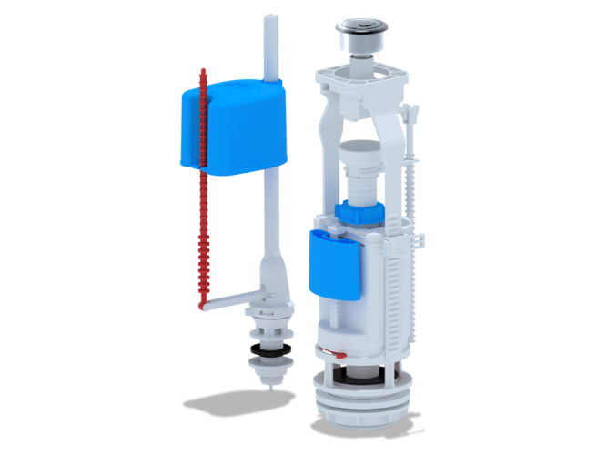 Арматура запорная АНИ WC3550М двойная металлизированная кнопка нижний подвод воды