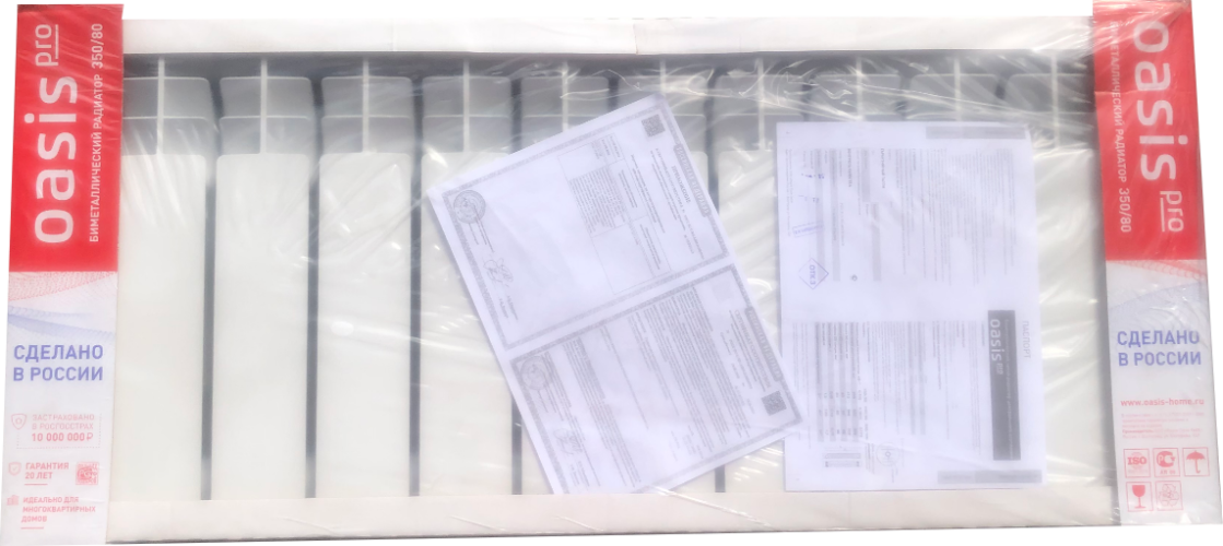 Радиатор биметаллический OASIS 350/80/12 PRO (1.5 кВт)