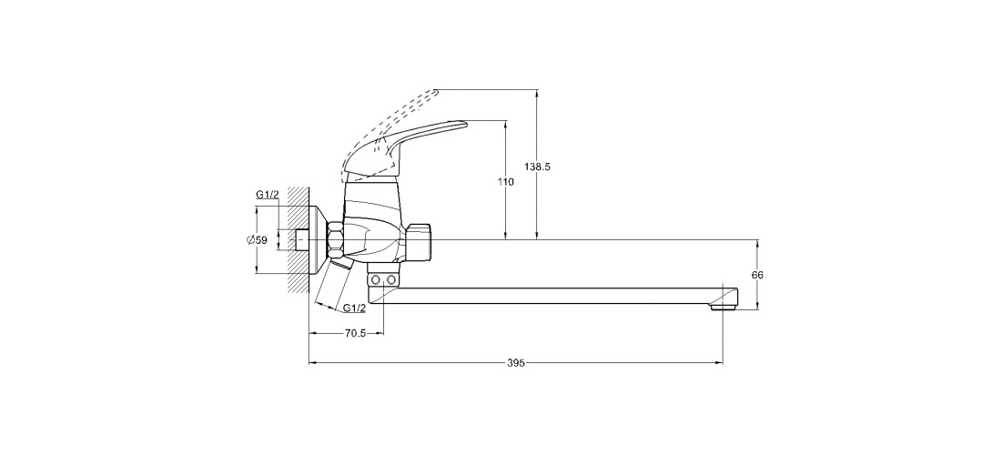 Смеситель для ванны одноручный LUN7-A031
