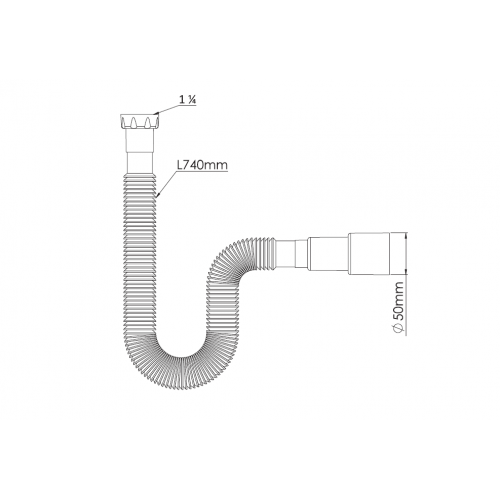 Гофра для сифона 1 1/4 (L-780mm. 40/50) G131-2