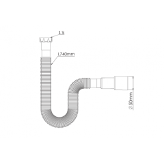 Гофра для сифона 1 1/4 (L-780mm. 40/50) G131-2