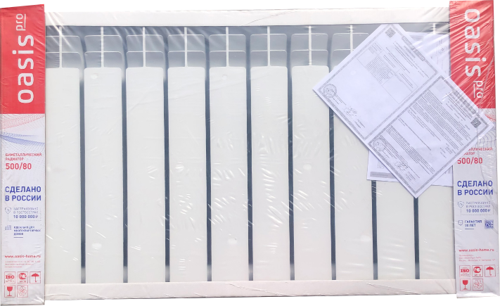 Радиатор биметаллический OASIS 500/80/12 PRO (1.95 кВт)