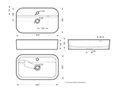 Умывальник накладной INFINITY Shelf SANITA LUXE