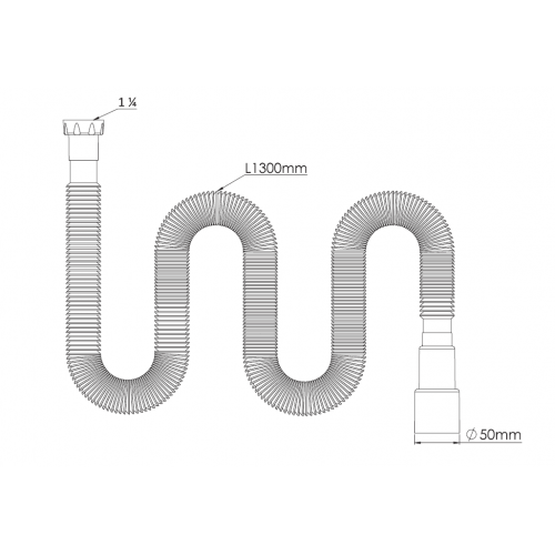 Гофра для сифона 1 1/4 удлинённая( L-1470mm.40/50) G133-2