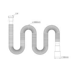Гофра для сифона 1 1/4 удлинённая( L-1470mm.40/50) G133-2