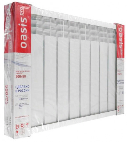 Радиатор биметаллический OASIS 500/80/10 PRO (1.62 кВт)