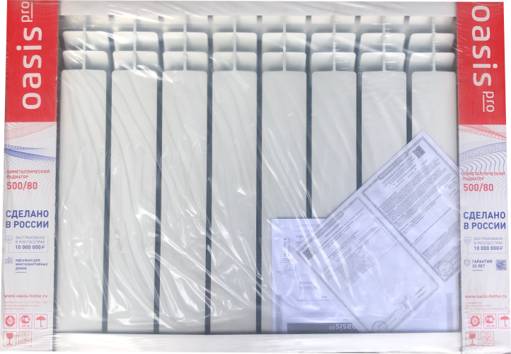 Радиатор биметаллический OASIS 500/80/10 PRO (1.62 кВт)