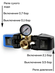 Реле давления с реле сухого хода для автоматической работы насосов EcWATER АРС 4