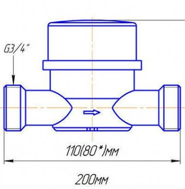 Счетчик воды универсальный СВКМ-15 без штуцеров НОРМА
