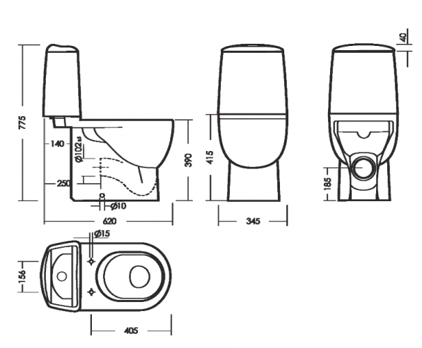 Унитаз-компакт BEST Comfort SANITA LUXE