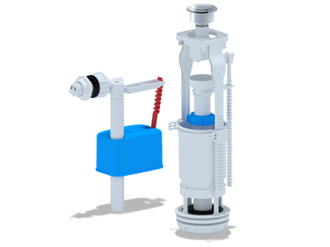 Арматура запорная АНИ WC6050M металлизированная кнопка боковой подвод воды