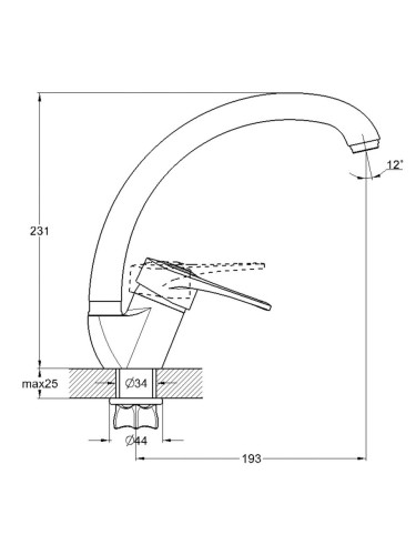 Смеситель для кухни одноручный KAP4-A043