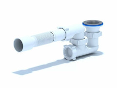 Сифон АНИ для душевого поддона регулируемый 1 1/2&quot;*40 с гибкой трубой 375*40/50 E215