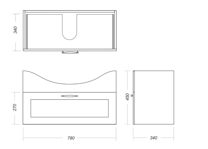 Тумба CLASSIC 80 белая подвесная SANITA LUXE