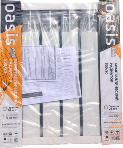 Радиатор биметаллический OASIS 500/80/6 PRO (0.97 кВт)