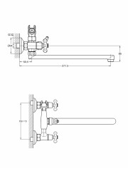 Смеситель для ванны двуручный QFR7-C722