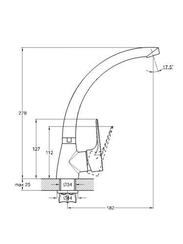 Смеситель для кухни одноручный ZOP4-B045